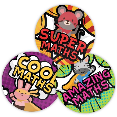 144 super maths - super, stickers